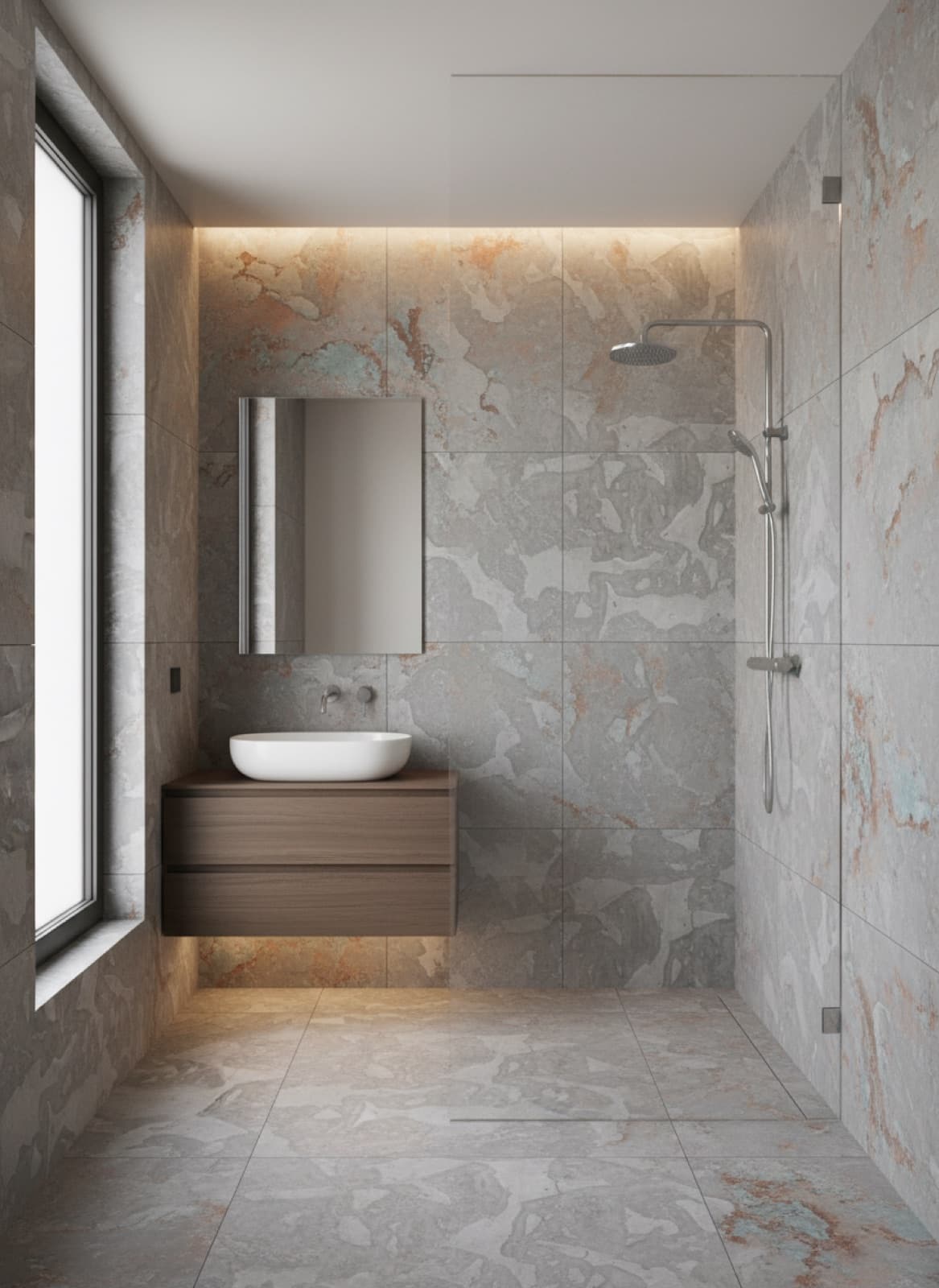 Bad & Dusche in Metalloptik