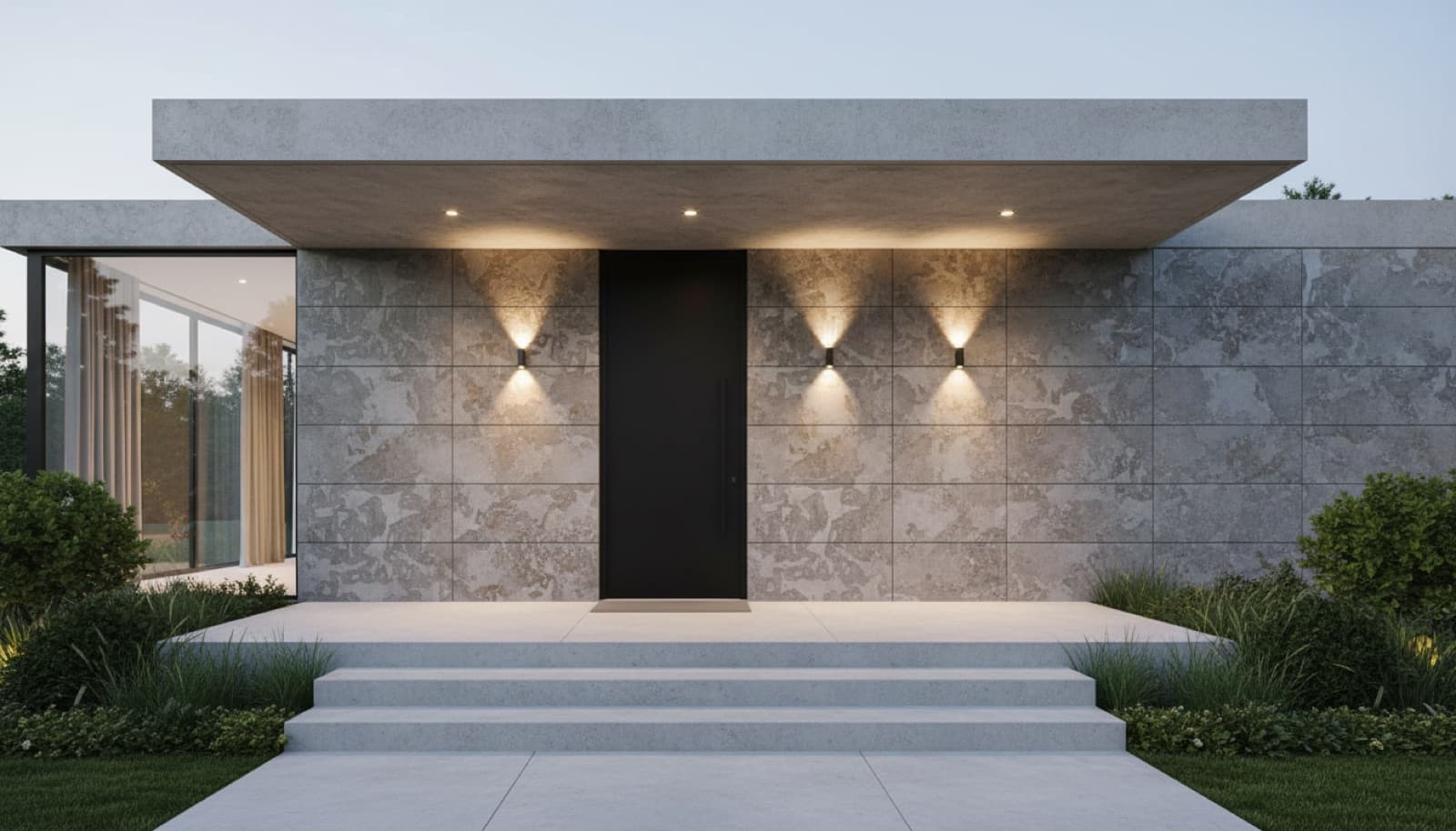 Fassade & Hauseingang in Metalloptik