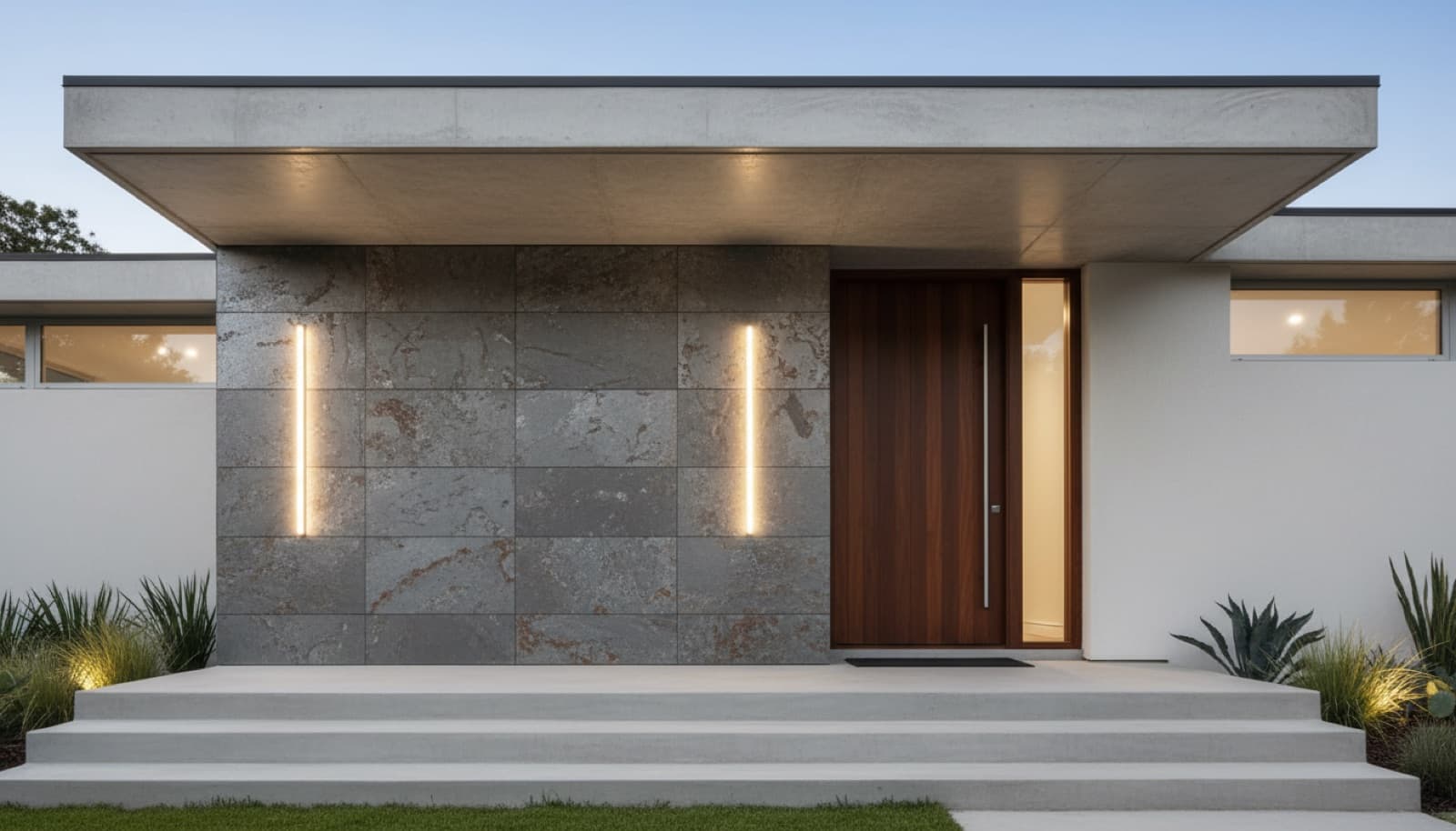 Fassade & Hauseingang aus Quarzit