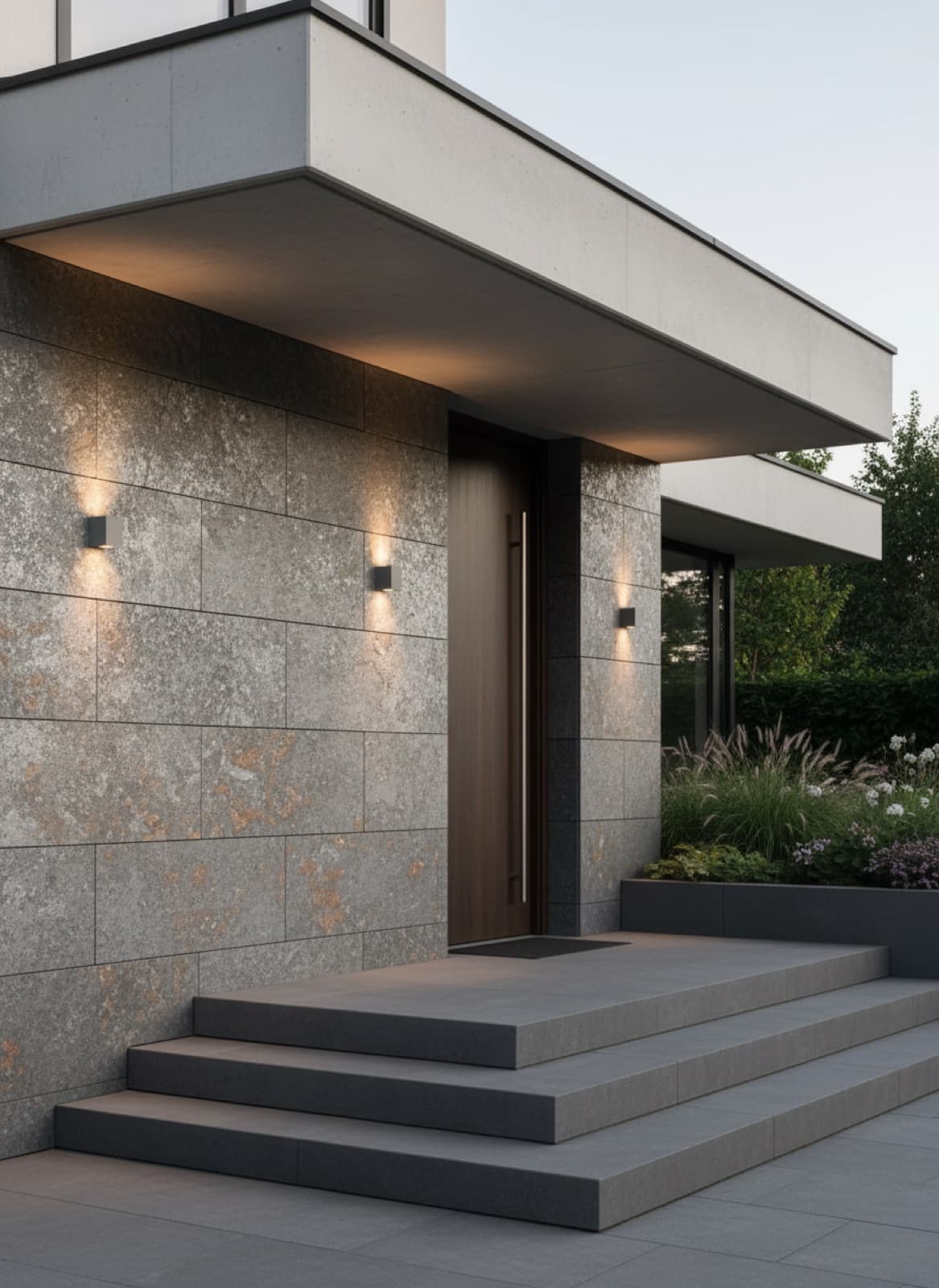 Fassade & Hauseingang aus Quarzit, weitere Visualisierung