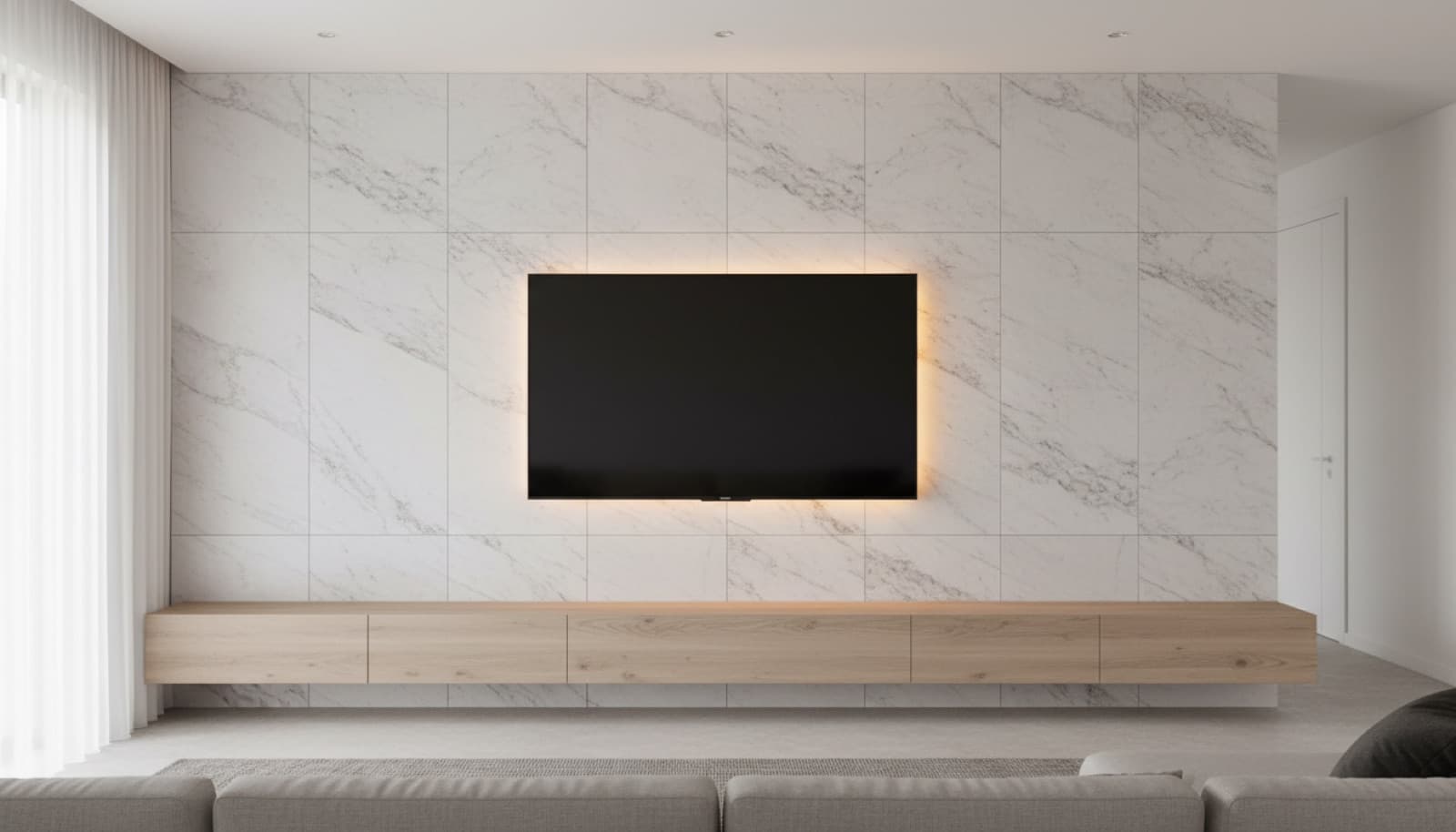 TV-Wand aus Marmor