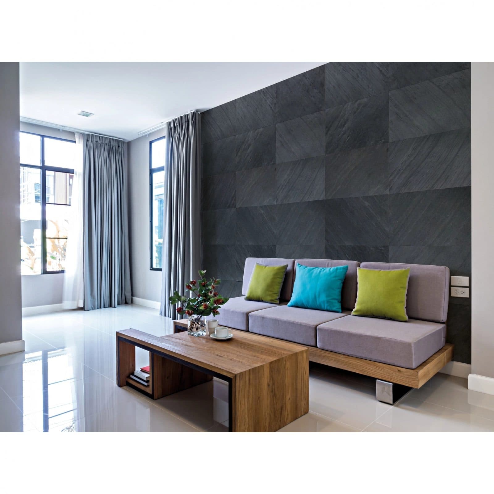 Wohnzimmer in Ocean Black