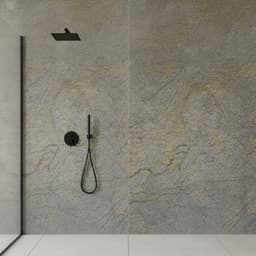 Dusche und Badwand aus Echtsteinfurnier Grünes Gold