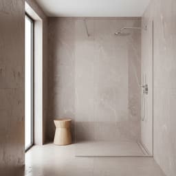 Dusche und Badwand aus Echtsteinfurnier Kupfer Schimmer