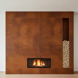 Natur Rost Quarzit als Kaminverkleidung, Platten 122 × 244 cm