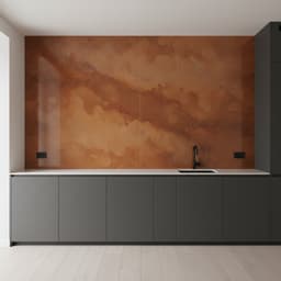 Fugenlose Küchenrückwand aus Natur Rost Quarzit