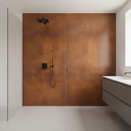 Dusche und Badwand aus Echtsteinfurnier Natur Rost