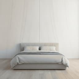 Schlafzimmerwand aus Echtsteinfurnier River White