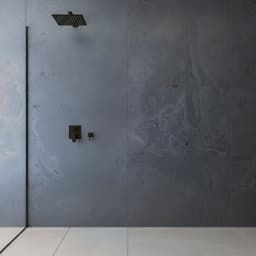 Dusche und Badwand aus Echtsteinfurnier Schwarzes Gries