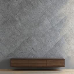 Wandverkleidung aus Echtsteinfurnier Silber Grau im Wohnzimmer