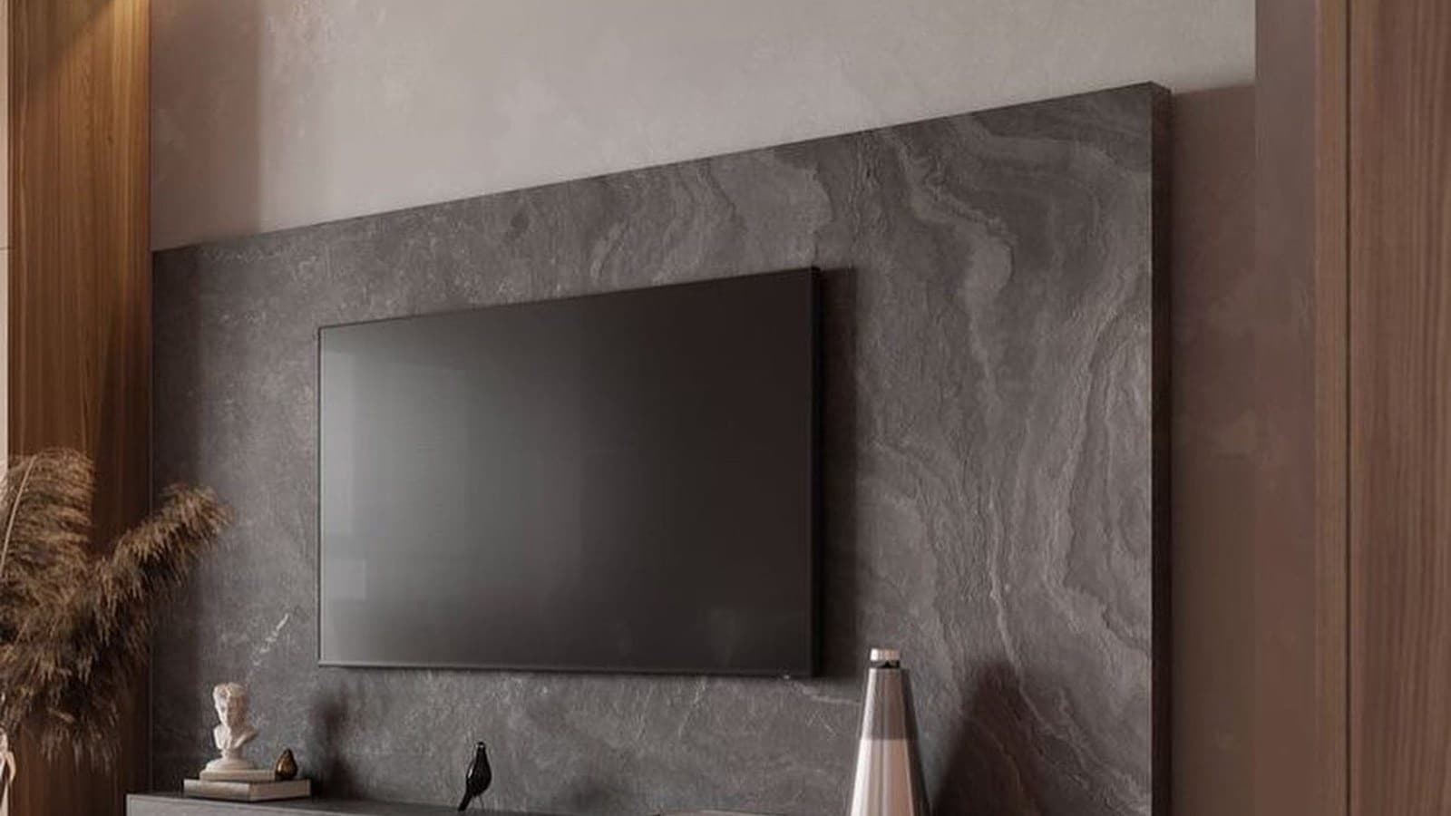 Steinwand im Schlafzimmer: ruhig statt spektakulär