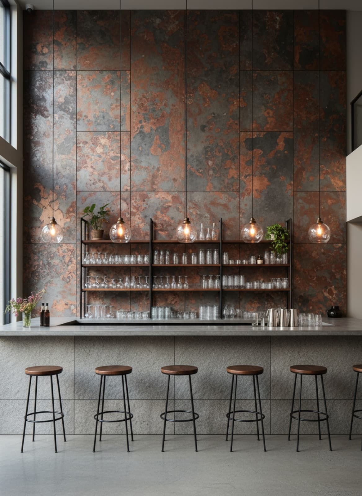 Theke & Gastronomie in Metalloptik, weitere Visualisierung